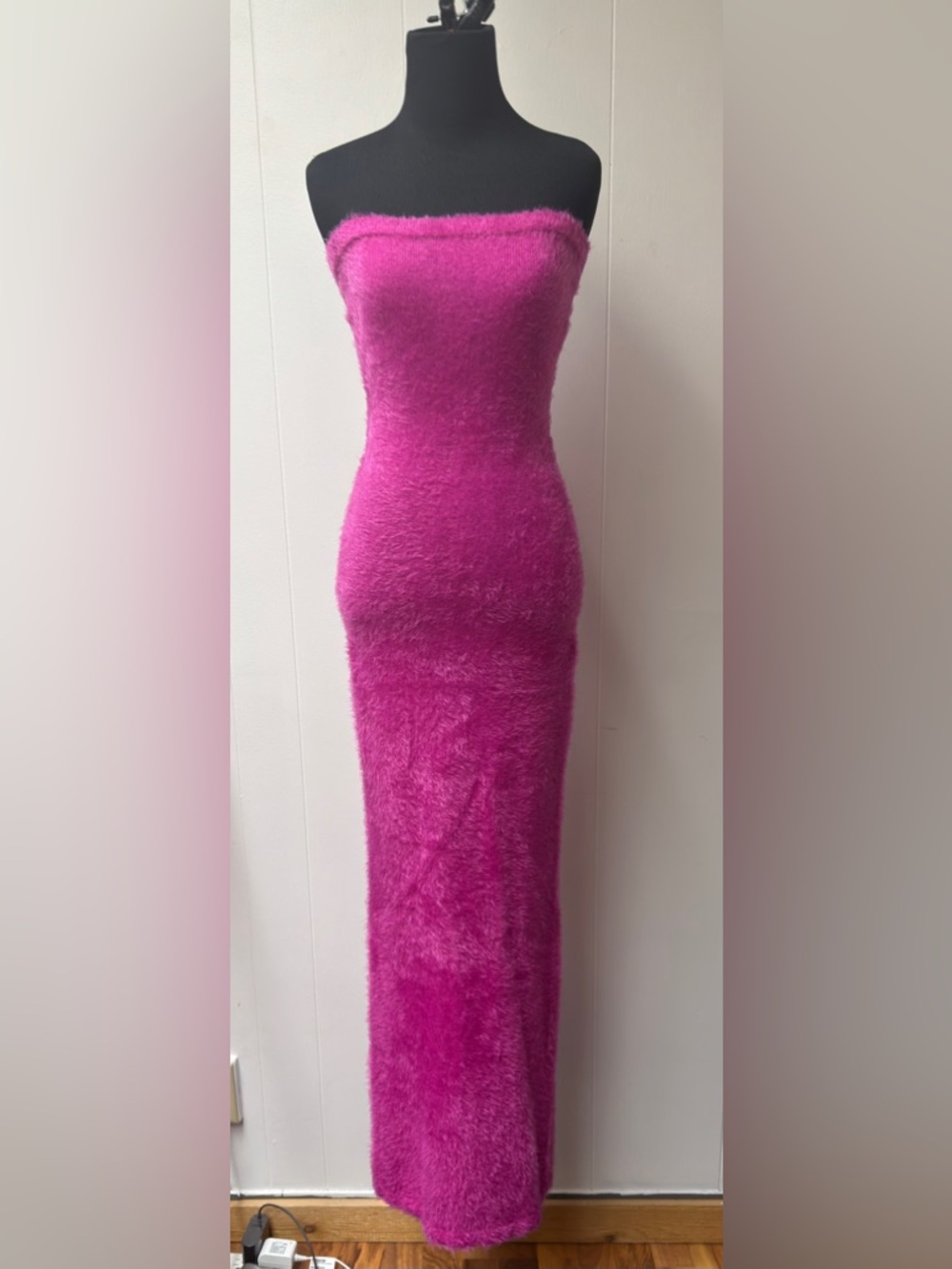 White Fox Boutique strapless maxi dress with back slit